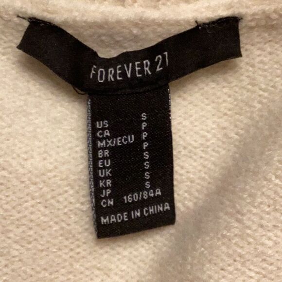 FOREVER 21 FLORAL PRINT KNIT CARDIGAN SWEATER SIZE SMALL OVERSIZED - Picture 6 of 6